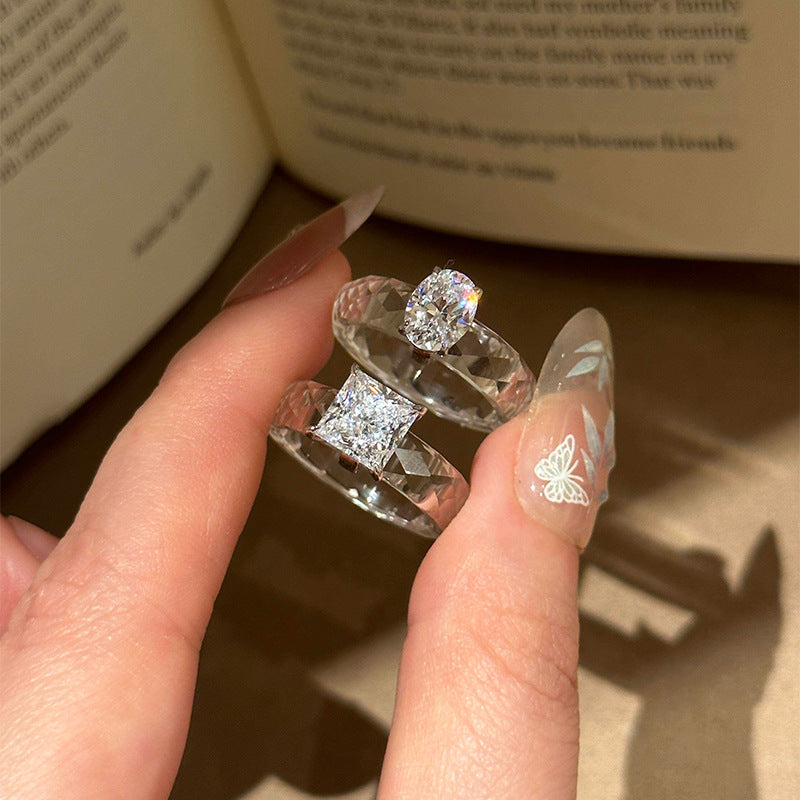 Sparkling Round Zircon Statement Ring - view 2