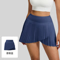 Summer Sporty Slit Fake Two-Layer Pleated Skirt + Short Skirt + Skirt