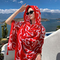 Women's Ethnic Shawl + Cape 2026 - Red