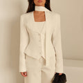 Women's Casual Fashion Long Sleeve V-Neck Jacket + Top 2026 | Trendy Jacket - Black