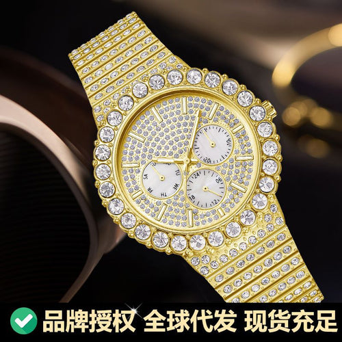 Item Time Mens Watch Western Bestseller Hip-Hop Full Diamond Starry Sky Watch Men Premium Light Luxury Waterproof Watch Men