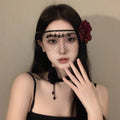 黑色花朵面具假面舞会装扮道具晚会年会半脸面具眼罩化妆之夜面罩