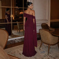 French One-Shoulder Ribbon Fish-Tail Gown - Ruched Waist Slimming Long Dress