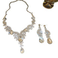 Western Imperial Breeze Rhinestone Geometric Teardrop Necklace Set Fashionable Clavicle Chain Light Luxury Premium Necklace Women
