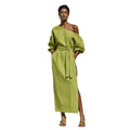 Elegant Slimming Tie-Front Waist-Tie Slit Dress