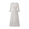 Women's Summer Korean Vacation Lace V-Neck Waist-Tie Fitted Dress + Skirt 2026 - White