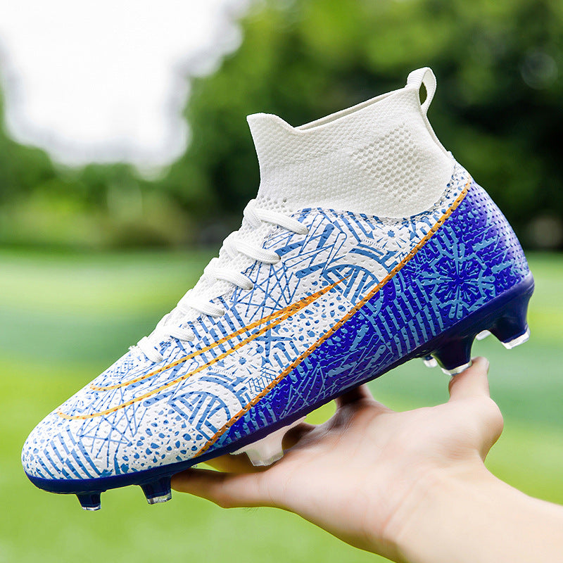 men's football shoes autumn high-top long spikes student children boys professional training amazon