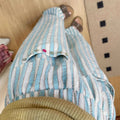 Spring-Summer Korean Casual Plus Size High Waist Striped Drapey Loose Pants