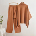 Fall-Winter Fashion Luxury Wide Leg Pants + Coat + Shawl 2-Piece Set