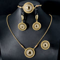 EU/US Import Creative Sunflower Cutout Pendant Necklace Bracelet Set Earrings Ring Vintage Women Jewelry Set