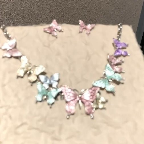 Colorful Butterfly Pendant Necklace - view 3