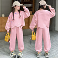 Girls' Hoodie and Sweatpants Two-Piece Set - Fall 2026 Sporty Style
