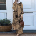 Fashion Long Sleeve Printed Shirt + Pants 2-Piece Set