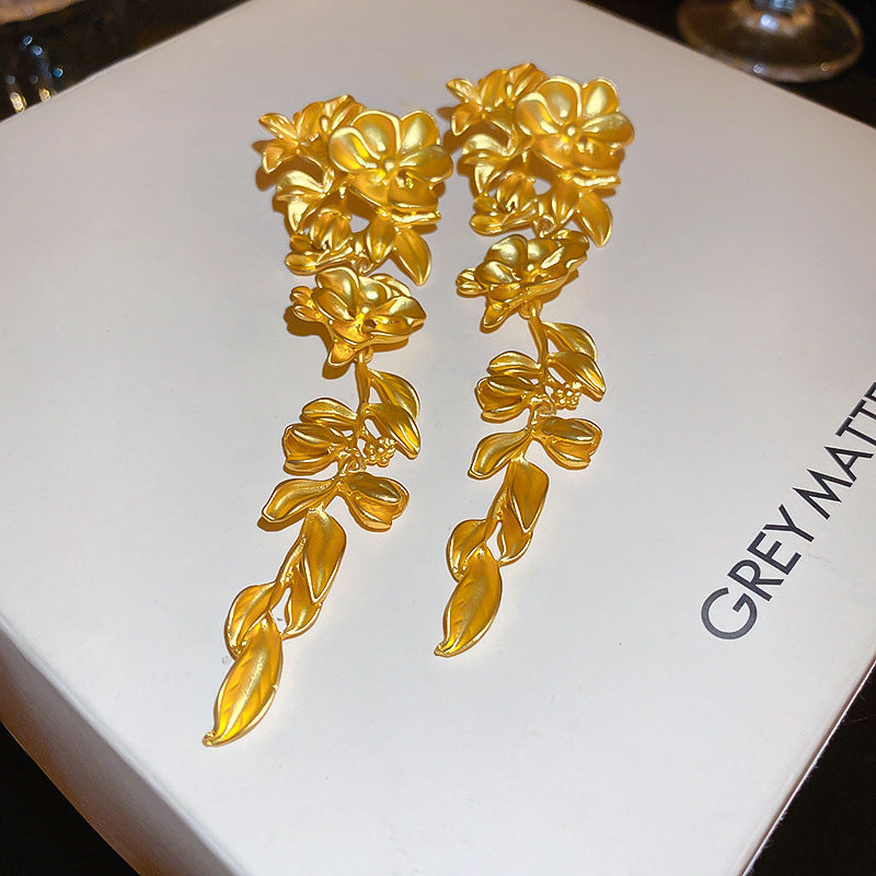 Floral Tassel Statement Earrings - view 6