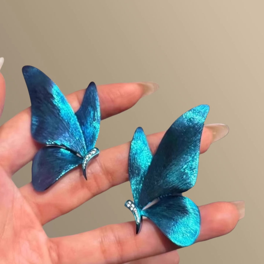 Rhinestone Butterfly Stud Earrings - view 6