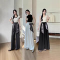 Summer Casual Fashion High Waist Drapey Loose Wide Leg Pants