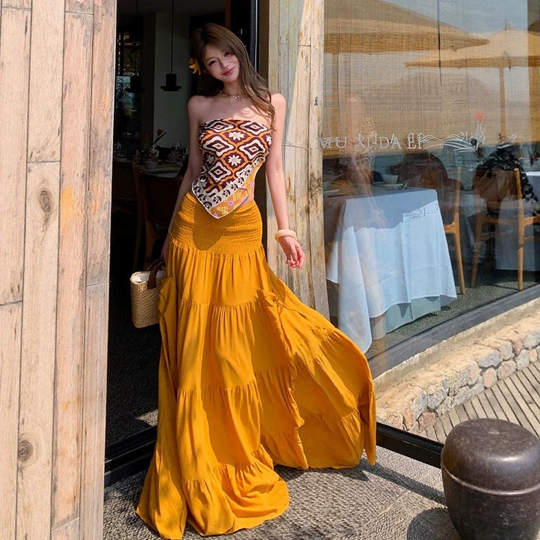 Women's Bohemian Ethnic Dress + Skirt Set 2026 | Summer Mini Skirt - As Pictured