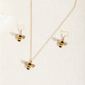 Cross-Border Hit Western Fashionable Accessory Design Detail Cute Bee Pendant Choker Earrings Necklace Set Wholesale