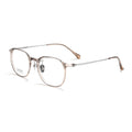 Beesfen New L9109Y Ultra-Light Feather Titanium Oval Round Glasses Frame Can Fit Myopia Count Women Bare Face Frame