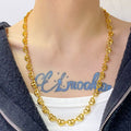 Western INS Breeze Fashionable 3D Heart Necklace Bracelet Set Jewelry Set Simple Heart Spliced Chain Accessory