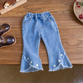 Girls' Destroyed Lace Jeans with 3D Flower