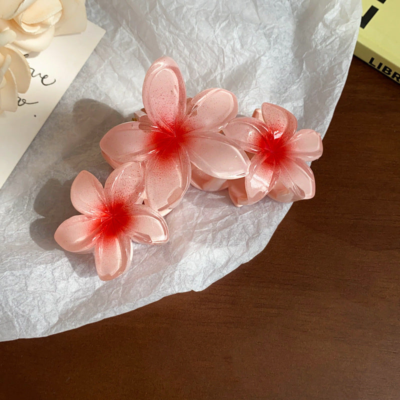 Gradient Frangipani Flower Hair Claw Clip - view 9