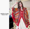 Women's Ethnic Shawl + Cape 2026 - Red