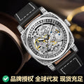 Drop Ship Item Time Watch Men Mechanical Movement Self-Winding Mechanical Retro Flower Pattern Carve Engrave Mens Watch Waterproof