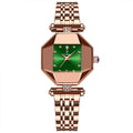 Swiss Brand Waterproof Ladies Watch Ultra Thin Square Quartz Small Green Watch TikTok AliExpress Bestseller Custom