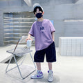 Boys' Letter Print Short Sleeve Set