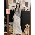 Spring Plus Size Lace Floral Printed Skirt + Long Skirt