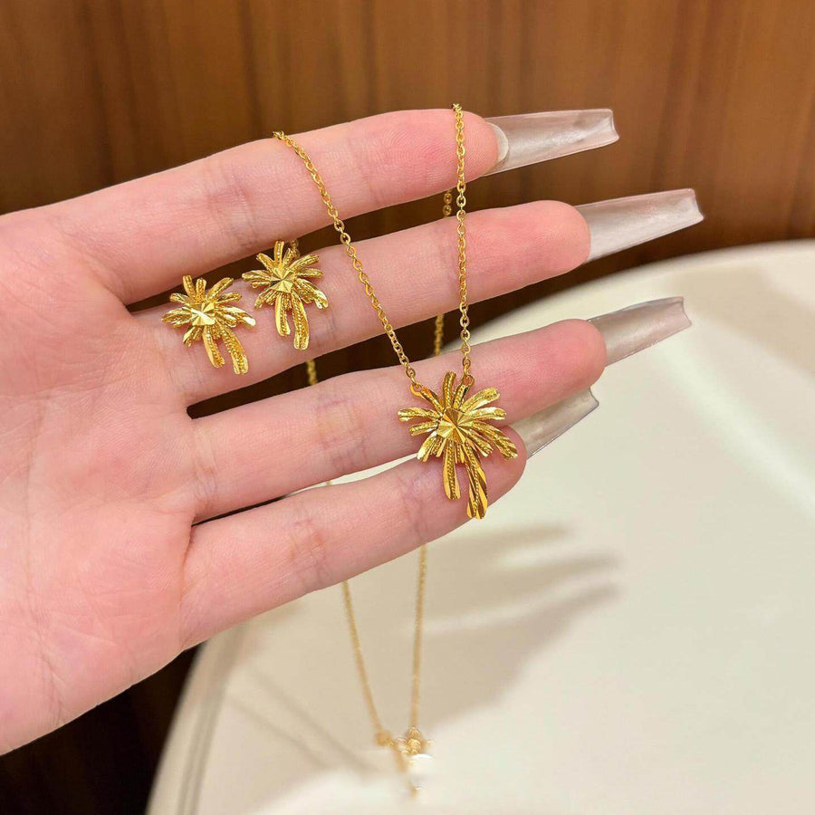 24K Gold-Plated Floral Jewelry Set - view 3