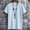 white large size men's short-sleeved t-shirt new half-sleeved clothes trendy body shirts for men and