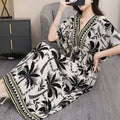 Women's Chinese French Short Sleeve V-Neck Printed Dress + Skirt 2026 - 1-1#