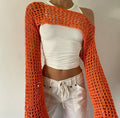 Women's Fall Casual Sexy Wool Flared Sleeve Cropped Flared Sweater 2026 - Green