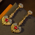 Vintage Glaze Retro Drop Elegant Imperial Breeze Earrings Set Versatile Neo-Chinese Heavy-Duty Stud