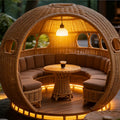 Outdoor leisure courtyard pavilion rattan bread shape pavilion deck outdoor balcony creative landscape ornaments