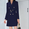Women's Fall Korean Mid-Length Long Blazer + Jacket 2026 | Trendy Jacket - White