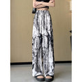 Summer Chinese Casual Printed Wide Leg Pants