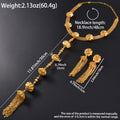 18K Middle East Jewelry Gold Plated Sing K Fringe Flower Net Form Necklace Earrings Set Africa Accessory Overseas Wholesale
