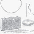 New Import Western Trendy Accessory Niche Design Detail Luxury Full Diamond Banquet Bag Light Luxury Necklace Set