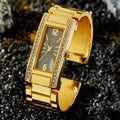 CANSNOW New Cross-Border Rhinestone Long Square Dial Niche Luxury Quartz Watch TK Live Watch