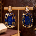 Vintage Cutout Geometric Stud Rhinestone Fashionable Personality Set Imperial Western Retro Elegant Drop