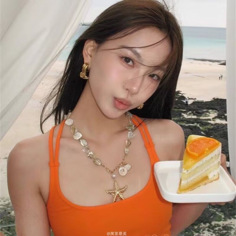 Beach Shell Starfish Pendant Necklace - view 3