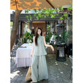 Summer Old Money Sporty Linen Cotton Sleeveless Loose Wide Leg Pants + Top 2-Piece Set