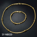 Western Italy 750 Mark Magazine Round Band String Knot Twist Band Shape Motif Necklace Bracelet Set Export Bestseller