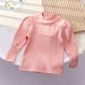 Girls' Pearl Lace Trim Long Sleeve Base Layer T-Shirt