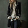 Women's Fall-Winter Velvet Embroidered Long Sleeve Patchwork Jacket 2026 - Pink