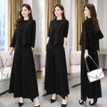 Fall Casual Elegant Wide Leg Pants + Skirt Pants 2-Piece Set