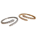 Overseas Bestseller Full Diamond One-Piece Snake Bangle Women Light Luxury Elegant Grid Snake Bone Bangle Premium Snake Shape Bracelet